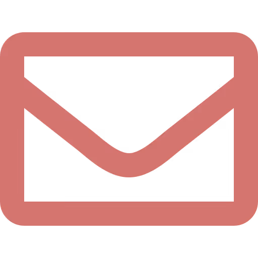 Red envelope icon representing email or messaging.