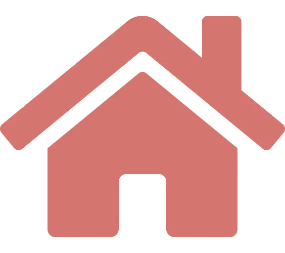 Simple red house icon with a chimney.